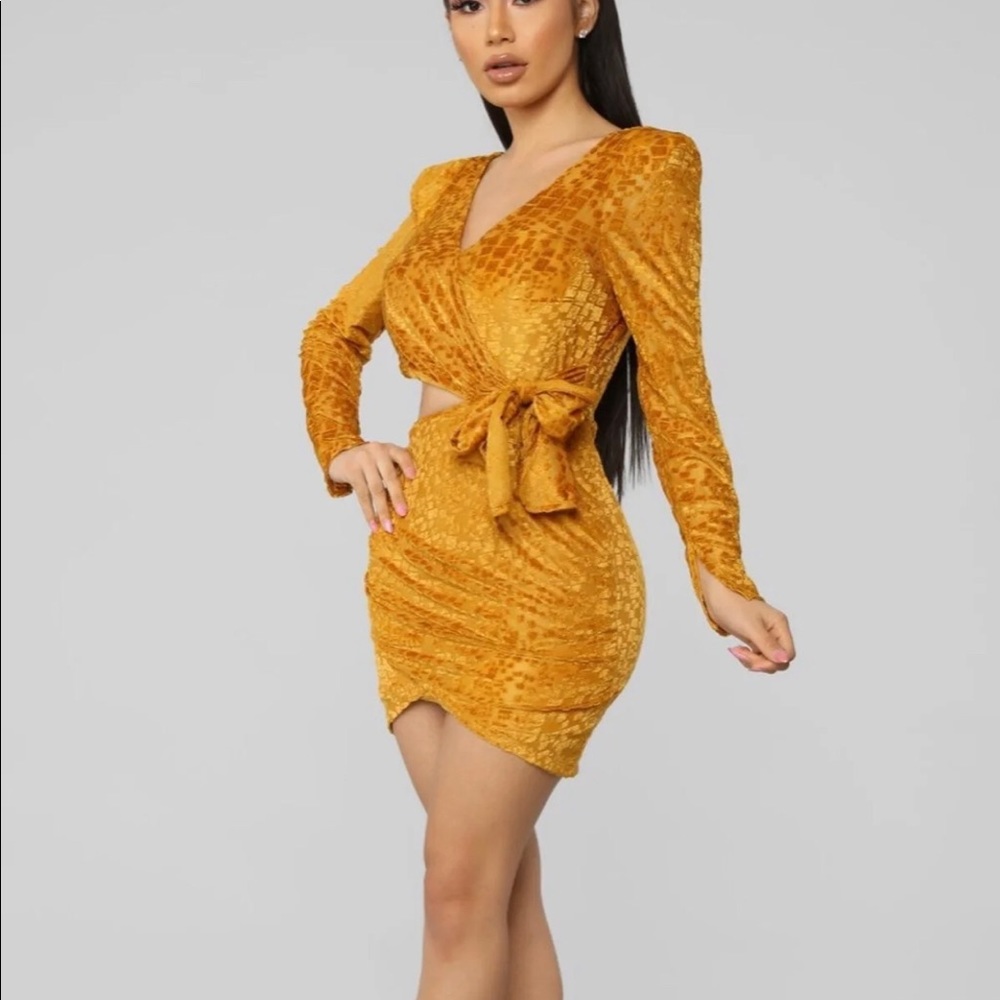 New Fashion Nova Yellow Gold Dress